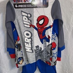 Marvel Super Hero Glow in the dark 4-piece Sleepwear Set 6T Pajama sets